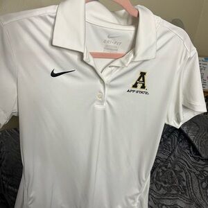Nike White App State Polo Shirt